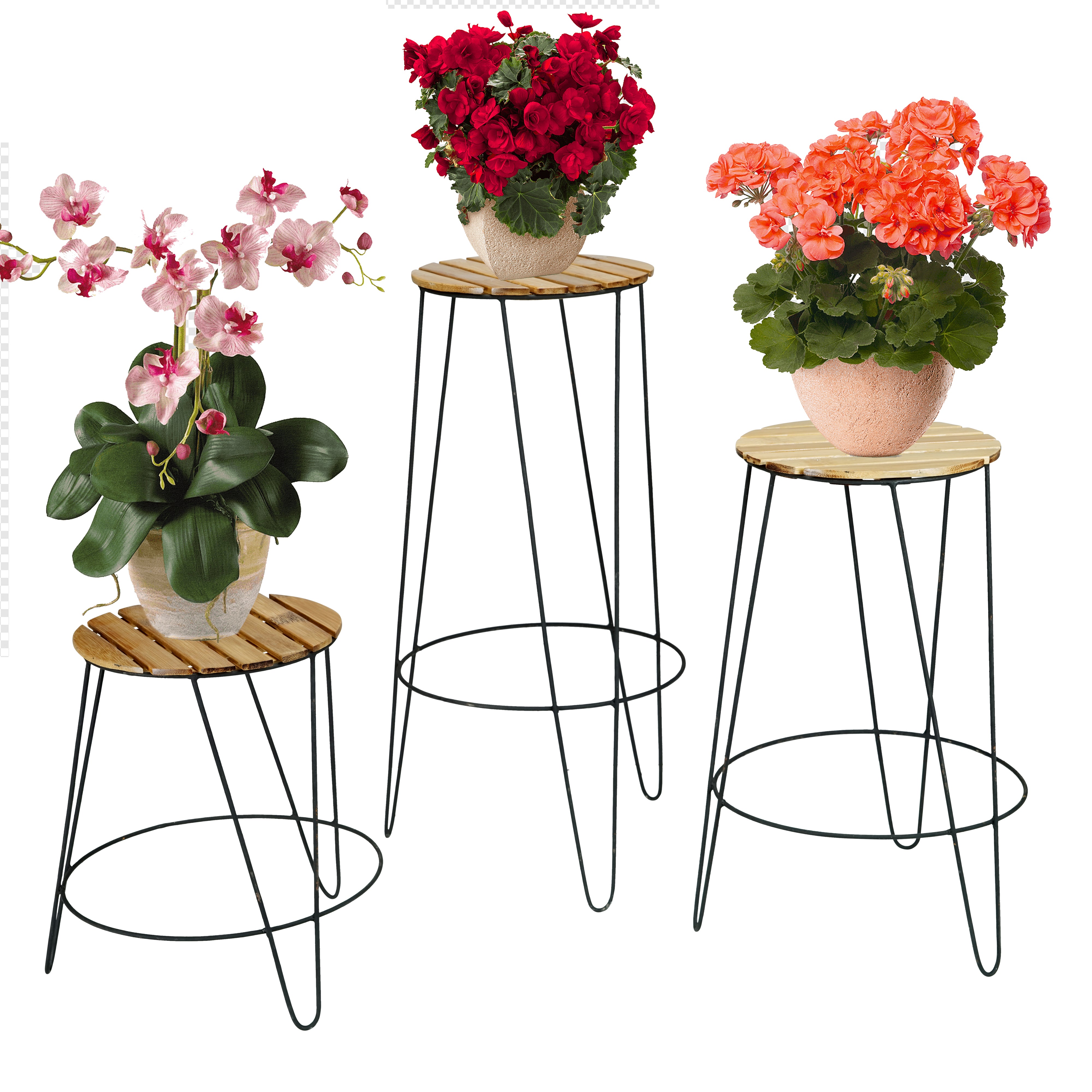 Bamboe Plantenstandaard Set - Caramel - Tali